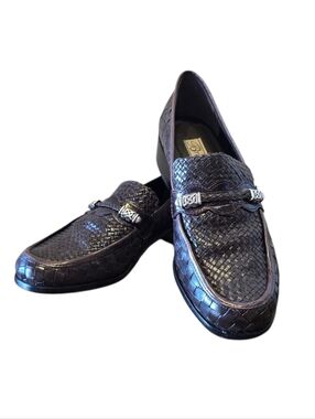 Brighton Wendy Brown Woven Leather Loafer 7